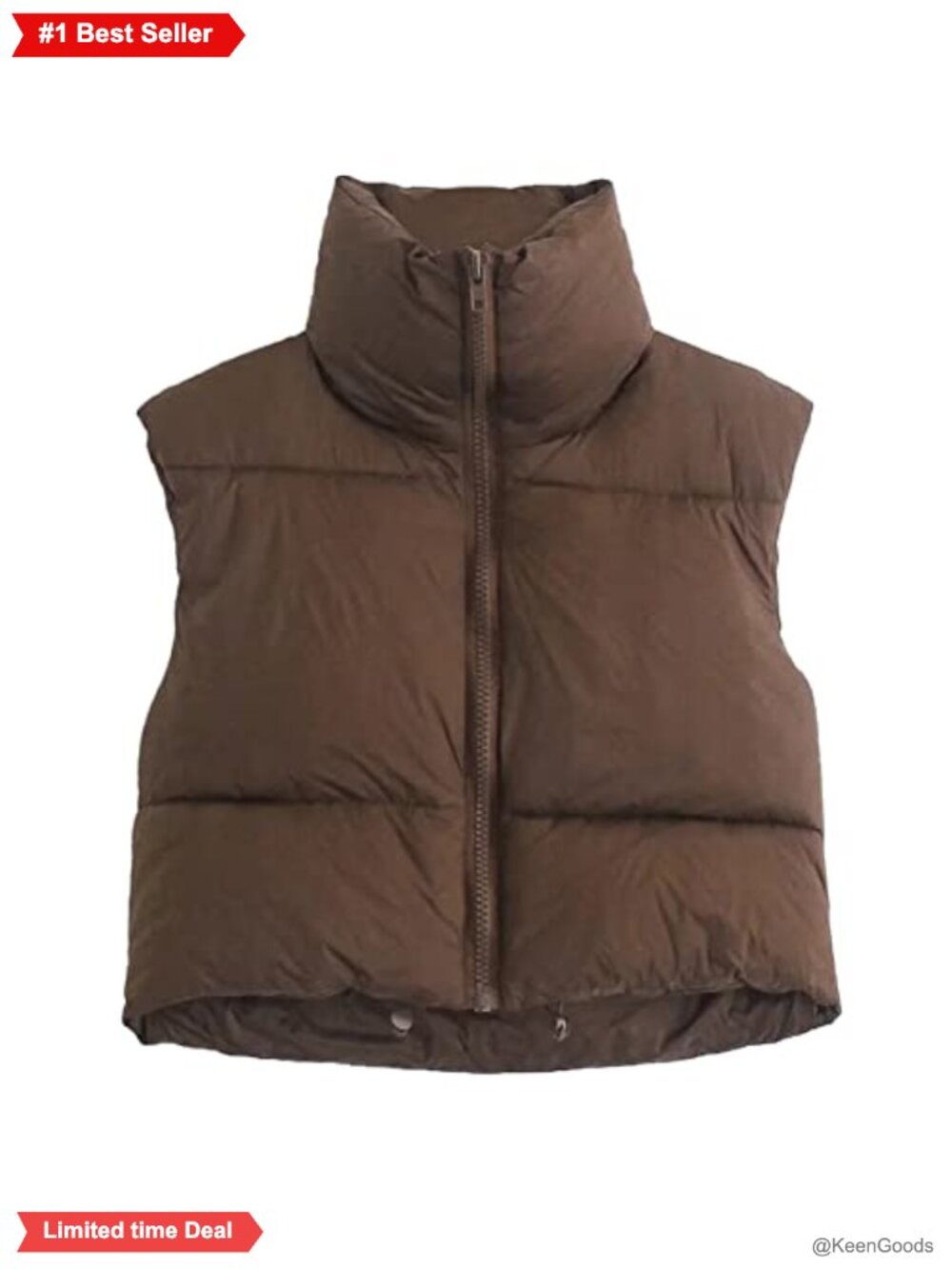 Women Cropped Puffer Vest Lightweight Sleeveless Quilted Gilet